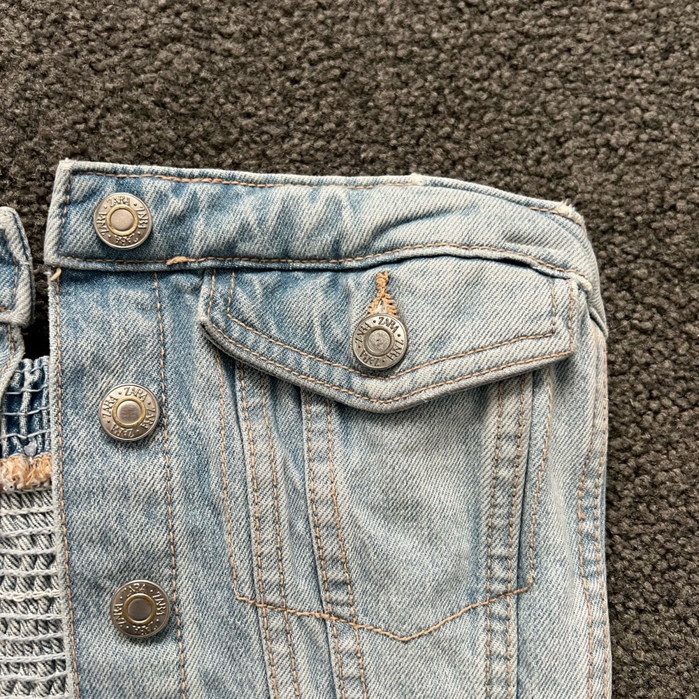 Zara Light Blue Denim Corset - Picture 3 of 5